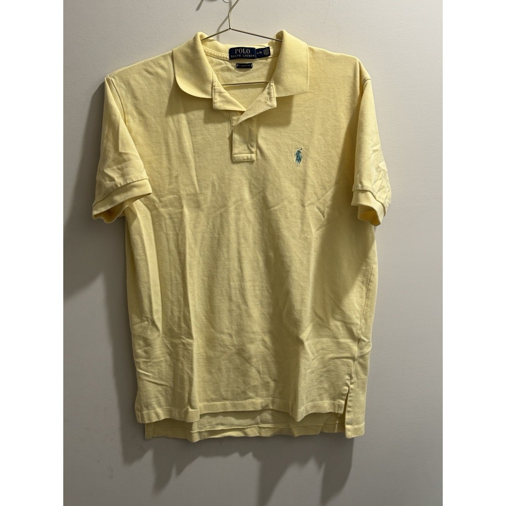 Polo Ralph Lauren Yellow  Short Sleeve Size Large Men's Shirt Classic Fit